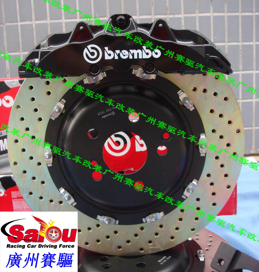 BREMBO原装380*34MM高性能分体刹车打孔盘 配合8活塞卡钳 散热性能良好